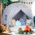 Sumbababy Large Teepee Tent for Kids - Tent Indoor Kids Teepee Tent for Boys & Girls - Kids Play Tent Inside Canopy Bed for Playroom Gift Toys (Gray)