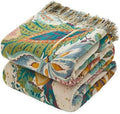 MSGKV Boho Throw Blanket 60"x80" 100% Cotton Blanket for Couch Bed Decor