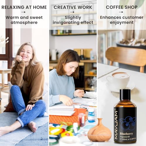 MAYJAM Blueberry Fragrance Oil for Diffusers for Home, 100ML/3.38FL.OZ
