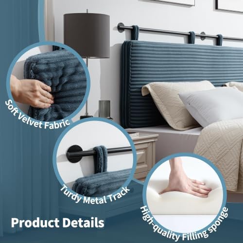 UEV Queen Headboard Only, Wall Mounted Hanging Upholstered Bed Head Board