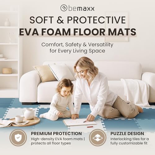 bemaxx Gym Mats Set - EVA Interlocking Foam Floor Tiles Workout Mat Puzzle