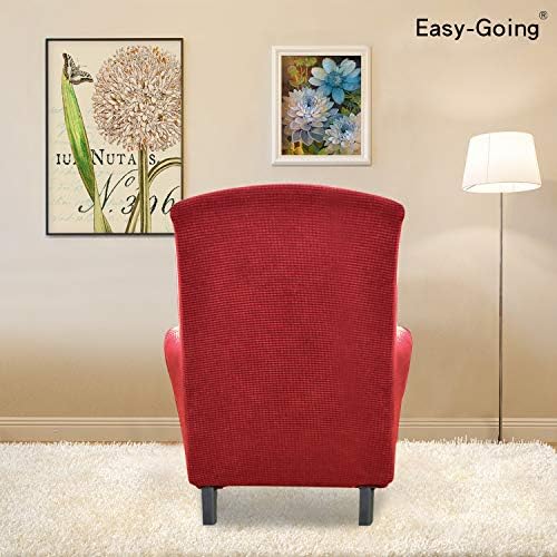Easy-Going Stretch Wingback Chair Sofa Slipcover Christmas Red