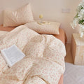 LifeTB Vintage Floral Duvet Cover Set King, Soft Muslin Cotton Coquette Duvet Cover with 2 Pillowcases, Aesthetic Cottagecore Flower Comforter Cover, Lightweight Gauze Bedding Set for Girls Women