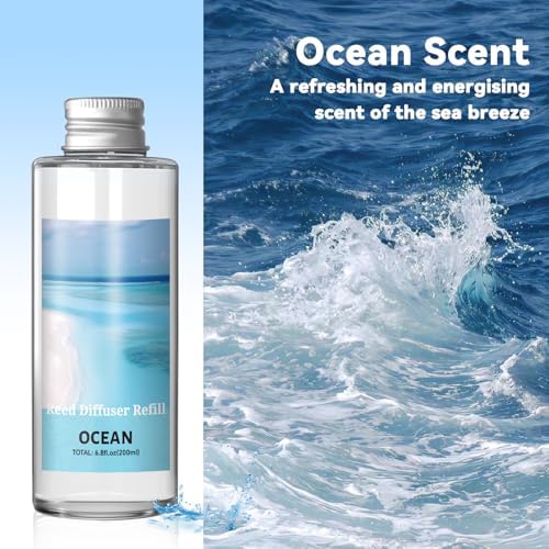 SCENTORINI Reed Diffuser Oil Refill Set, Ocean Diffuser Oil 6.76 Fl Oz