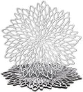 Juvale 10 Pack Silver Metallic Vinyl Placemats - 14.4" x 14.4" Round Table Mats and Chargers with Leaf Design for Elegant Table Decor and Protection - Stylish Charger Plates for Weddings and Parties