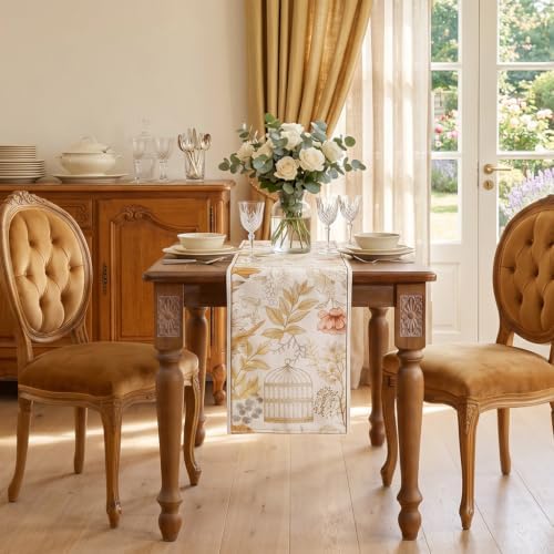 patdrea Designer French Print Short Table Runner,12"X71"
