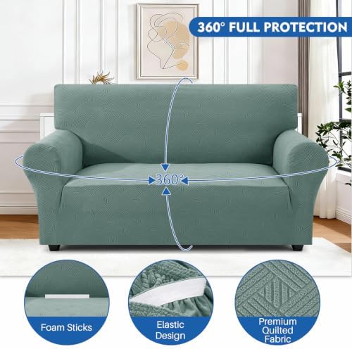XINEAGE Loveseat Slipcover Pet Friendly, Stretch Couch Cover,Light Green