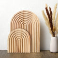 Chunful 2pcs Arch Cutting Board Boho Shelf Decor, Wood Color, Pine