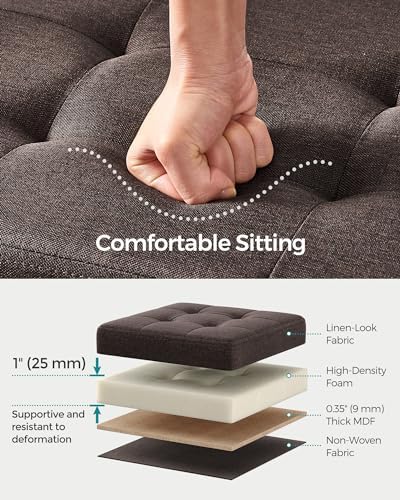 SONGMICS 30 Inches Folding Storage Ottoman Bench, Load 660 lb