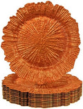 MAONAME Orange Charger Plates Set of 12, Reef Chargers for Dinner Plates