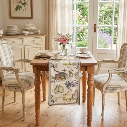 patdrea Designer Vintage French Floral Table Runner,12"X71"