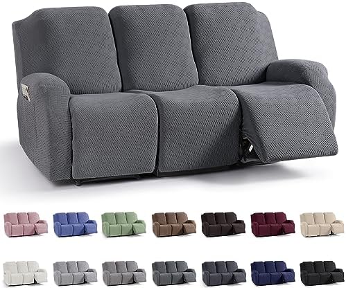 KinCam Recliner Sofa Covers, Stretch Reclining Cover, Dark Gray