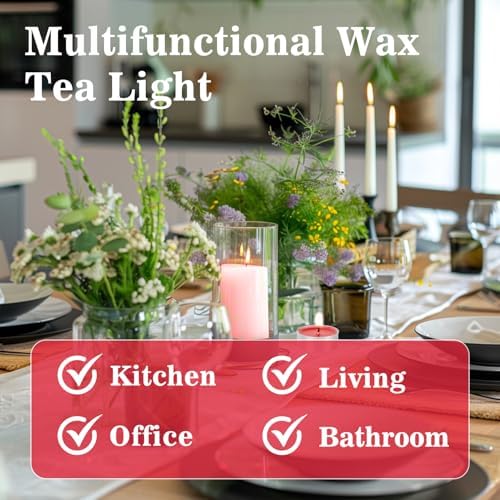 MAQIHAN 25 pcs Red Tea Light Candles - Mini Votive Soy Candles Bulk