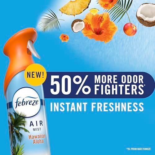 Febreze Air Mist, Air Freshener Spray, Odor Fighting Room Spray, Deodorizer for Home Bathroom Kitchen Office Apartment Dorm Room Classroom, Linen & Sky Scent, 8.1oz (Pack of 6)