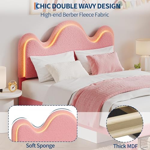 IDEALHOUSE Full Bed Frame with LED Headboard and Under-Bed Drawer, Metal