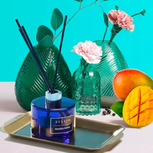Xcleen Reed Diffuser Set, 6.7 Oz Hawaiian Holiday Scented Reed Diffuser, Home Fragrance Oil Diffuser with Sticks, Great Air Fresheners for Bathroom