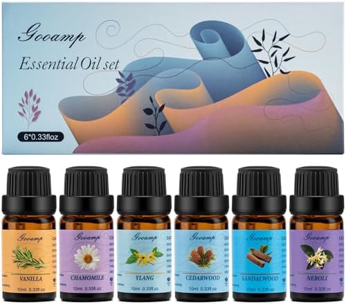 Gooamp Essential Oils Set-Top 6 Organic Blends Scents for Diffuser for Home