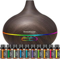 InnoGear 400ml Aromatherapy Essential Oil Diffuser 10 Oils Gift Set, Dark