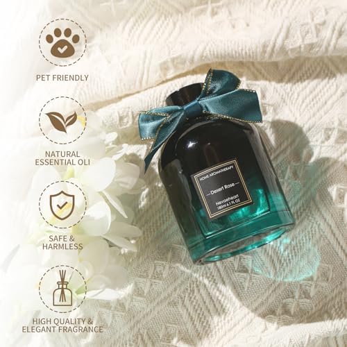 Reed Diffuser Set, Gardenia Reed Diffuser Gifts for Women, 6.3oz(180ml) Home Fragrance for Living Room, Office & Bathroom