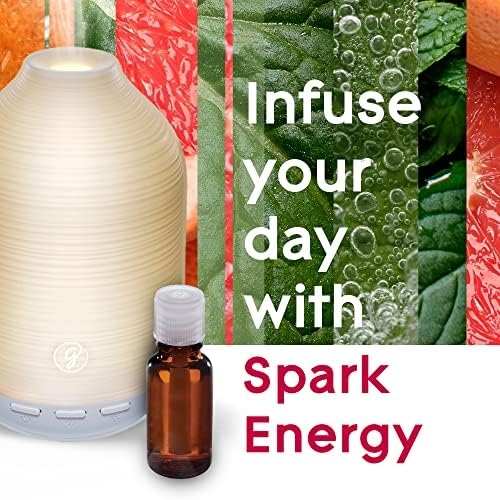 Glade Essential Oil Diffuser Refill, Use with Cool Mist Aromatherapy Diffuser, Air Freshener for Home, Spark Energy Scent with Notes of Grapefruit & Peppermint, 0.56 Fl Oz