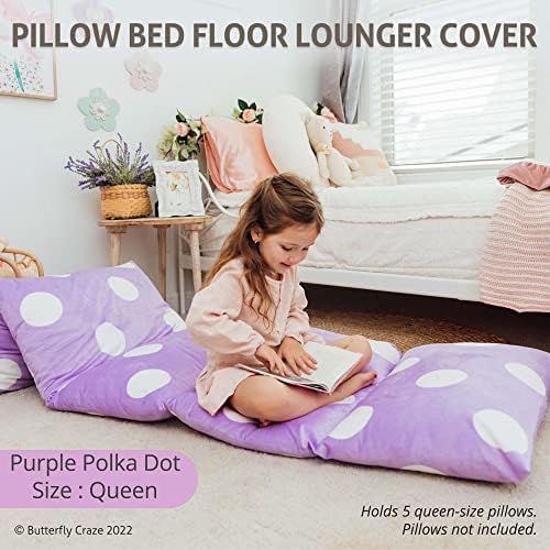 Butterfly Craze Floor Pillow Cover Plush Folding Lounger Bed Cushion Case
