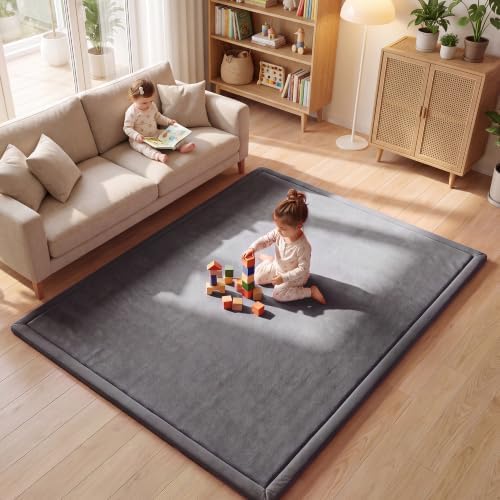1.3" Thick Baby Play Mat for Floor,59x71 Padded Playpen Mat, Non-Slip