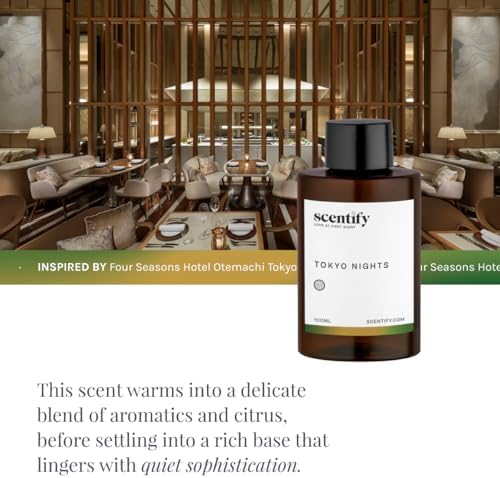 Scentify Tokyo Nights Aroma Oil Refill for Diffusers, 100ml / 3.38 fl oz