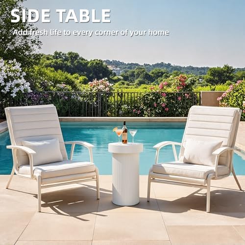 Outdoor Side Table, 24" Round Accent Table