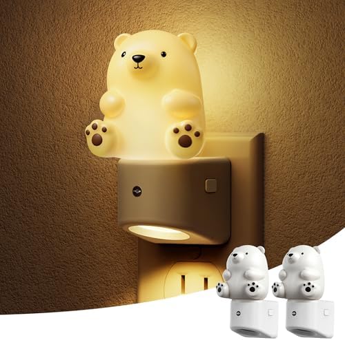 L LOHAS LED Night Light for Kids, 3D Bear Night Light Plug in