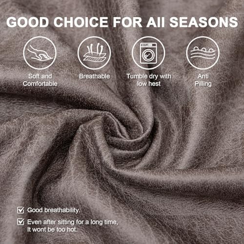 Armchair Covers Stretch Arm Covers Chair Couch Covers, Faux Leather Looking Armchair Slipcover Washable Chair Protector for Living Room (Color D-1)