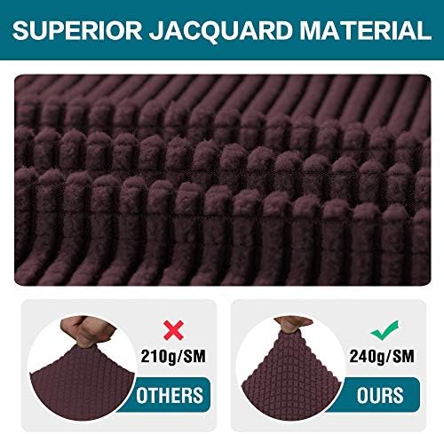 Turquoize Stretch Armrest Covers for Chairs and Sofas Couch Arm Covers for Sofa Spandex Jacquard Armrest Cover Anti-Slip Furniture Protector Washable Armchair Slipcovers for Recliner Set of 4, Brown