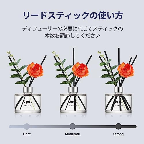 396 st. Peony Flower Reed Diffuser, Baby Powder, 200ml(6.7oz) / Reed Diffuser Sets, Home Fragrance, Scented Oils, Home & Bathroom Décor