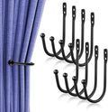8 Pcs Curtain Tie Backs, Black, Metal Curtain Holdbacks (8pcs-Small)