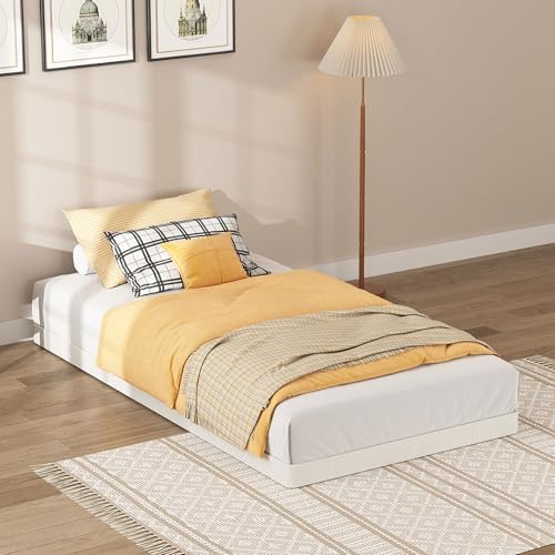 Twin Size Box Springs - 3 Inch Low Profile Mattress Foundation No Noise Heavy Duty Metal Basics Bed Base with Clean Fabric Cover, Easy Assembly