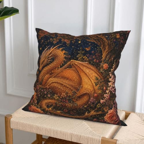 Dragon Decorative Throw Pillow Covers 18x18 Inch Set of 4