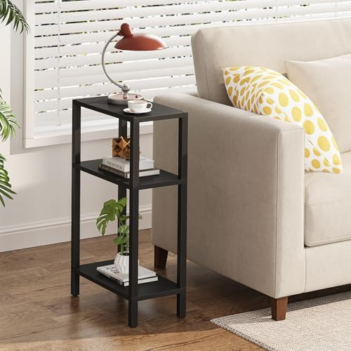 TUTOTAK Narrow Side Table, 3-Tier Small End Table for Couch