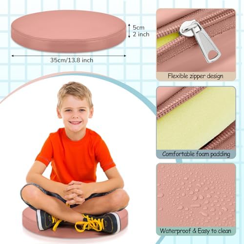 Juexica 8 Pcs Floor Cushions Kids, Light Morandi, 13.8 x 13.8 x 2 Inch