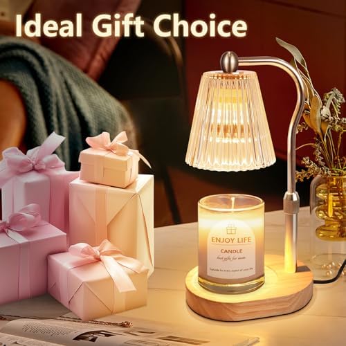 seenlast Candle Warmer Lamp, Candle Lamp Warmer with Timer Dimmer Adjustable Height, Electric Wax Warmer Vintage Home Decor,Candle Melter Light for Scented Jar Candles, Gifts for Mom (Golden)