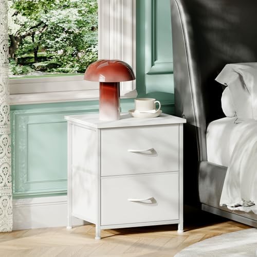 Somdot Nightstand Set of 2 with 2 Drawers, Small Night Stands for Bedroom