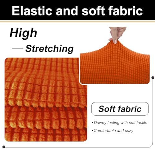 U-NICE HOME 3 Pieces Stretch Couch Cover Sofa Slipcover, Orange