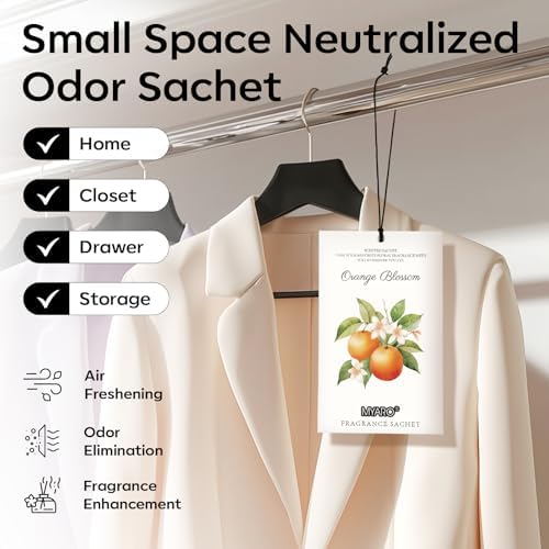 MYARO 12 Pack Orange Scented Sachets, Closet Deodorizer Car Air Freshener
