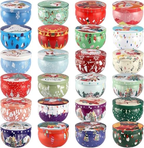 24 Pack Christmas Scented Candles Gift Set for Woman, Jar Candle, 2.5 oz Soy Wax Tin Candle-Ideal Gift for Travel Home Décor,Aromatherapy