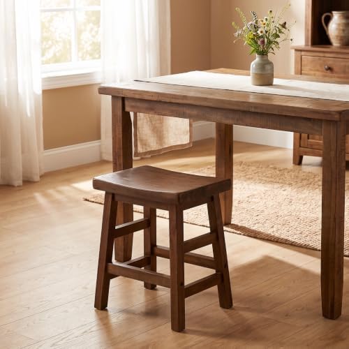 Alaterre Furniture Durango Solid Wood Rustic Single Bar Stool, Natural, 20”