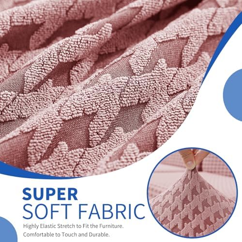 MAXIJIN 2 Pieces Stretch Chair Cover Armchair Covers for Living Room Thick Soft Chair Slipcovers with Arms Dogs Pet Single Sofa Couch Protector with Elastic Bottom (Pink, 31"-46")