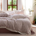 HighBuy Vintage Floral Duvet Cover Twin XL Ruffle Lace Design,Premium Muslin Cotton Coquette Floral Comforter Cover Set for College,Farmhouse Gauze Bedding Set with 2 Pillowcases