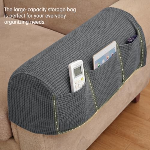 SUBRTEX Stretch Couch Arm Covers Set of 2, Non-Slip Sofa Armrest Slipcovers