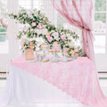 Pink Lace Tablecloth Table Fabric 6pcs 60x120 Inch for Vintage Boho Wedding