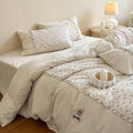 Bunny Full Size Duvet Cover with 2 Pillowcases,80"×90",Cotton Linen