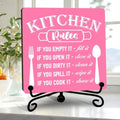 DETIHO Farmhouse Kitchen Decor, Rustic Kitchen Rules Sign Counter Decor