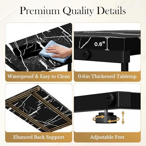 SUPER DEAL Nesting Tables Set of 3, Industrial C Shaped End Table Stackable Coffee Table Heavy Duty Metal Frame for Small Space, Living Room, Bedroom, Side Table Tray for Laptop Snack, Black